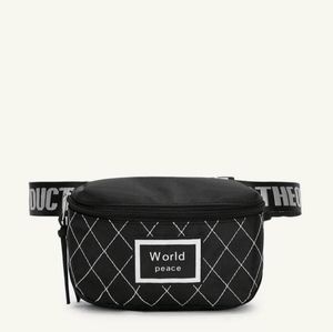 Black and white fanny pack